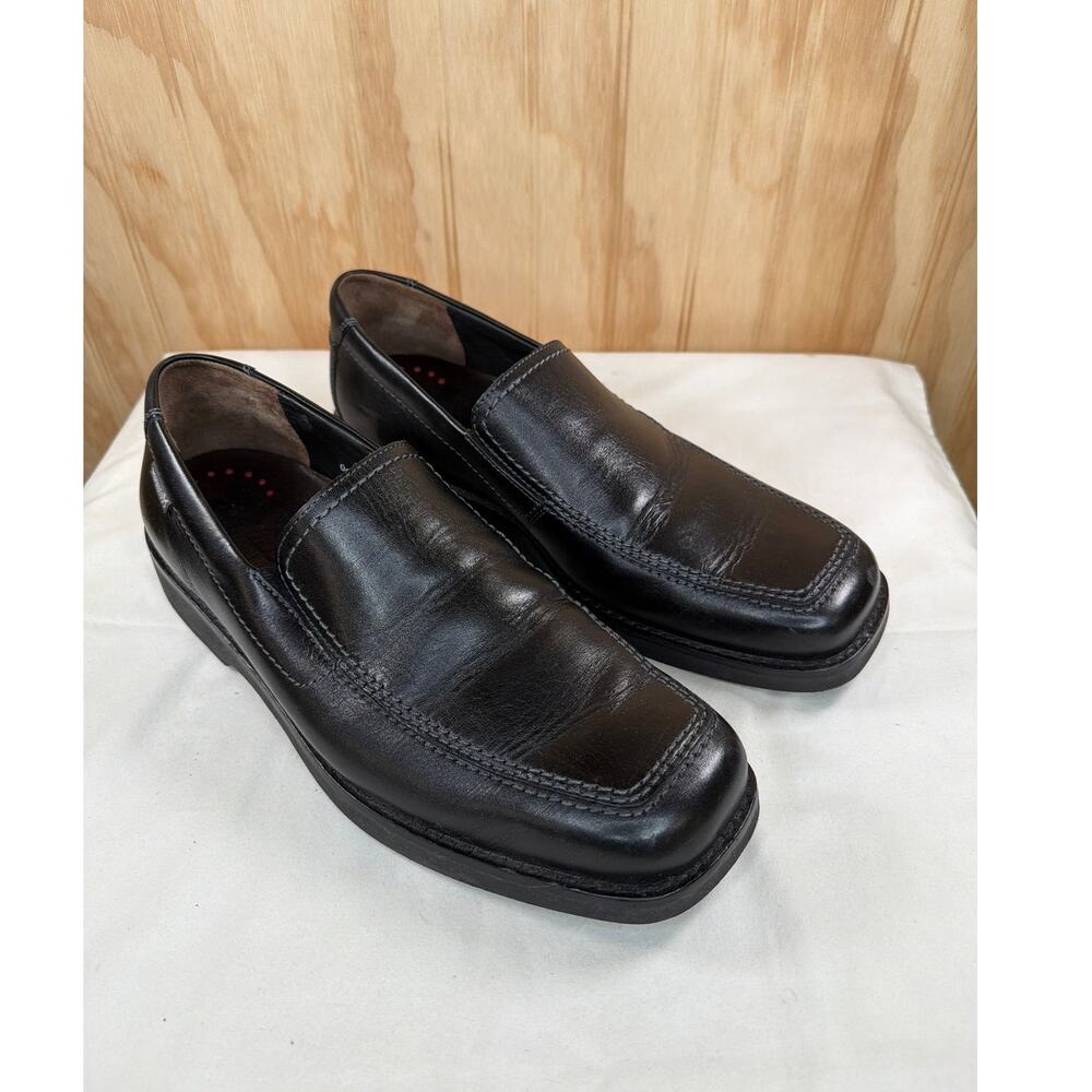 Mephisto Air Jet Slip On Shoes Black Leather Men 10.5 Comfort Work Travel
